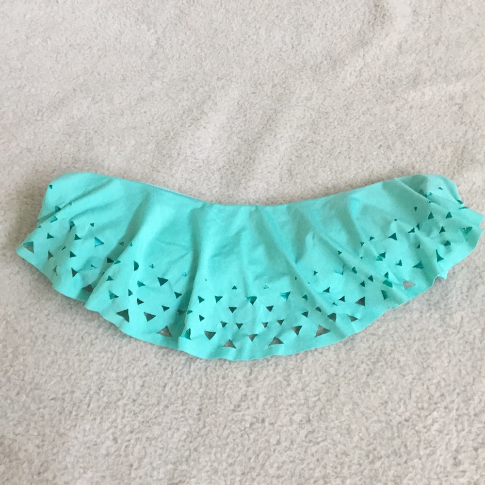 Turquoise bandeau swim top